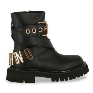 SOLD SOLD SOLD Moschino Belted Leather Combat Boots